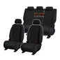TUFF HD TRADE Canvas Seat Covers 2 Rows For Mitsubishi Triton MQ Dual Cab GLS GLX 2015-2019 Black