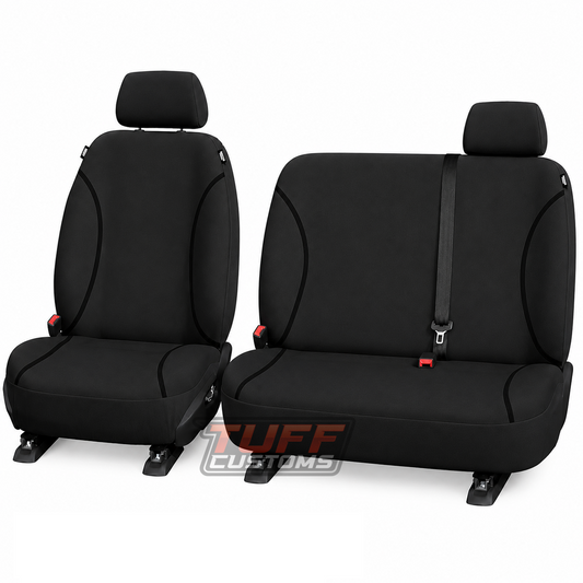 TUFF HD TRADE Canvas Seat Covers Front For Toyota Landcruiser 105 Series 1998-2007 Black