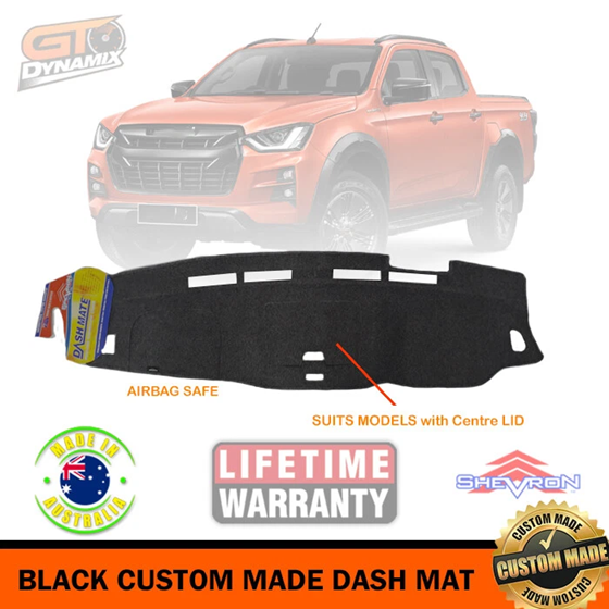 TUFF Customs EXACTFIT Neoprene Seat Covers + Shevron Dash Mat DM1589 Lid  For Isuzu D-MAX TF LS-U 2020-2026