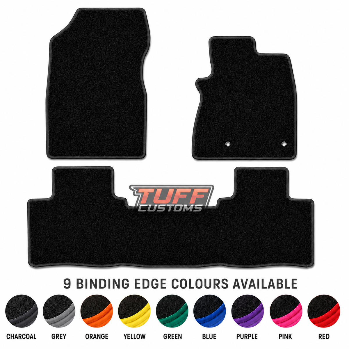 Custom Made  Floor Mats 3pcs HONDA ACCORD CG CK 6TH GEN 8/1997-8/2002 w/ 9 Binding Colour