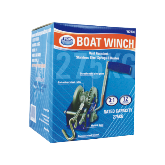 ARK Boat Winch 275kg Gear Ratio 3:1  W273C