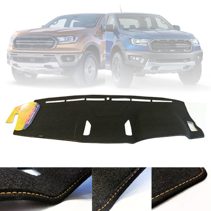 Shevron Black Dash Mat + Orange Stitching For Ford Ranger PX3 MKIII Raptor 8/2018-4/2022 DMO1535