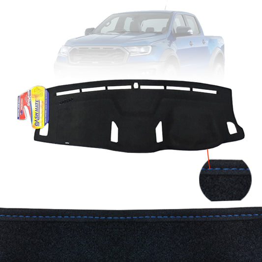 Shevron Black Dash Mat + Blue Stitching For Ford Ranger PX MKIII Raptor 8/2018-4/2022 DMB1535