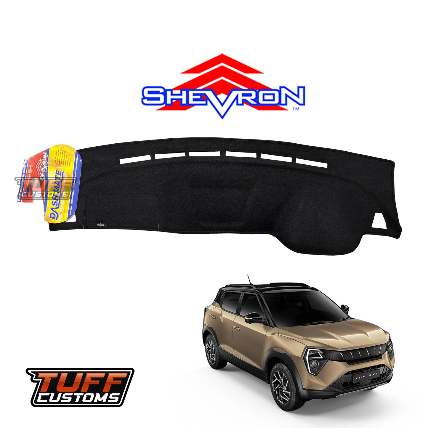 Shevron Black Dash Mat For MAHINDRA XUV3XO S220 7/2025-2026 DM1750