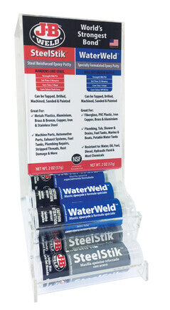 JB Weld SteelStick Steel Reinforced Epoxy Putty Counter Display 20 Sticks