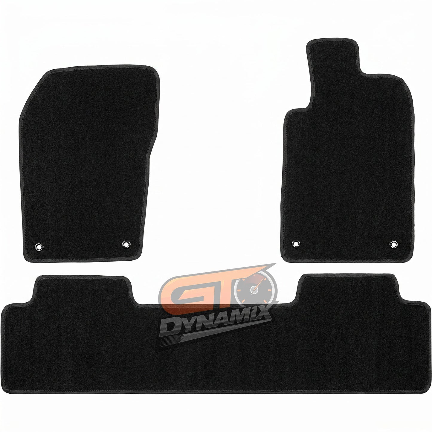 Custom Made  Floor Mats 3pcs JEEP GRAND CHEROKEE WK TWO EYELETS ON DRIVER AND PASSENGER MAT 2014-2020 w/ 9 Binding Colour