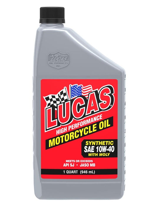 Lucas High Performance SAE 10W-40 Motorcycle Oil with Moly 946ml 10777