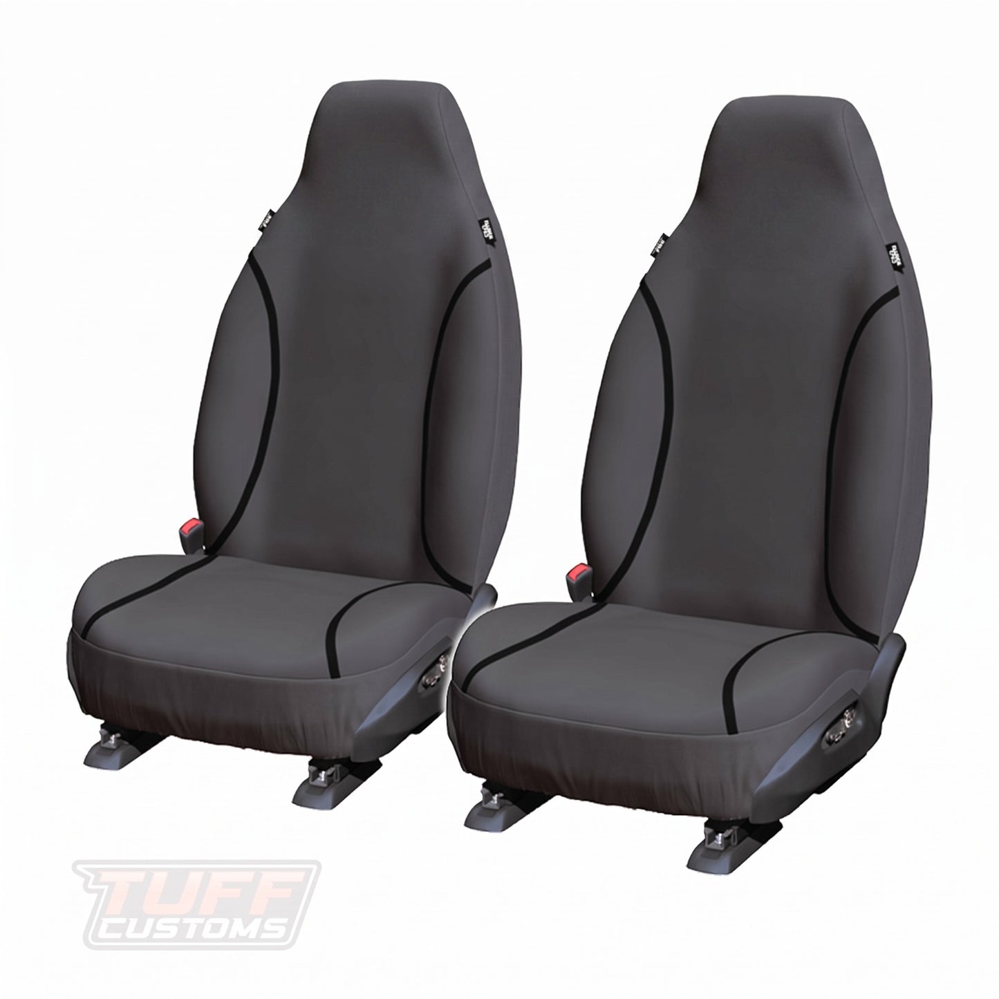 TUFF HD TRADE Canvas Seat Covers Front For Toyota Hilux Workmate Single Cab 2025-2026 Charcoal