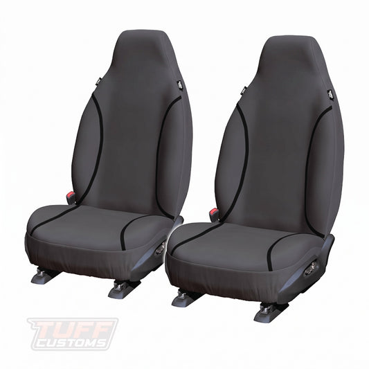 TUFF HD TRADE Canvas Seat Covers Front For Toyota Hilux Workmate Single Cab 2025-2026 Charcoal