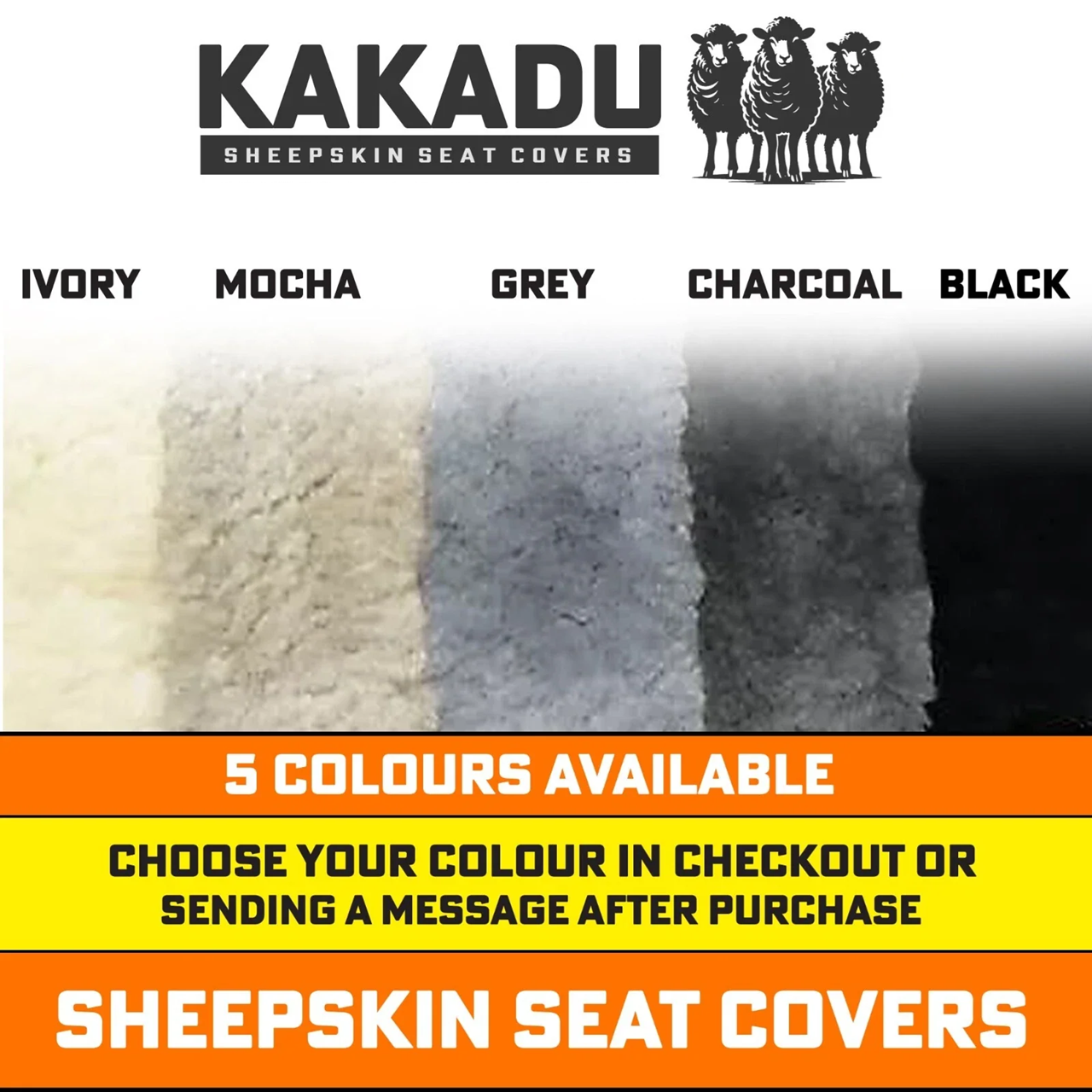 KAKADU Ultimate Universal Sheepskin Car Seat Covers NISSAN PULSAR C12 ST ST-L ST-S SSS 4DR 6/2013-5/2018 5 Colours Available
