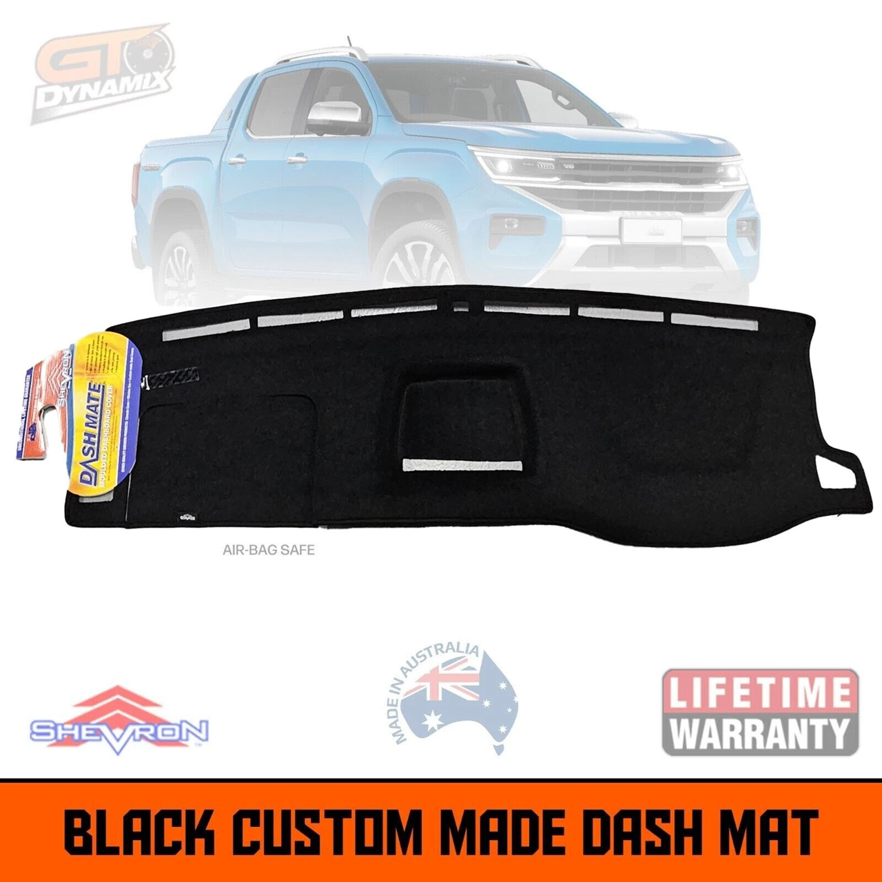 TUFF Customs 2 Rows Neoprene Seat Covers + Shevron Dash Mat DM1674 For VW Amarok Life Core 2022-2025