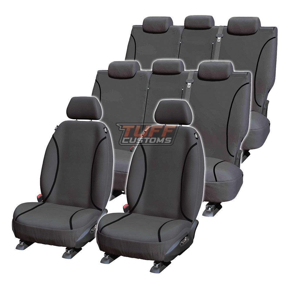Tradies Canvas Grey Seat Covers 3 Rows NISSAN PATROL Y61 GU ST 7 SEAT 10/2004-10/2017