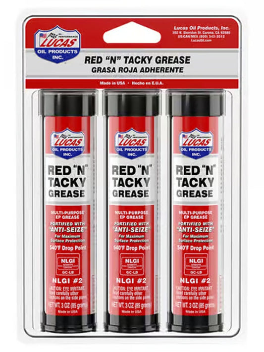 Lucas Red 'N' Tacky Grease 3x85gm Tubes 10318