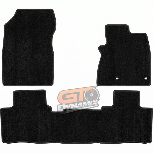 Custom Made  Floor Mats Black 3pc MITSUBISHI OUTLANDER 4TH GEN GM GN ZM WAGON PETROL 2/2021-2026 w/ 9 Binding Colour