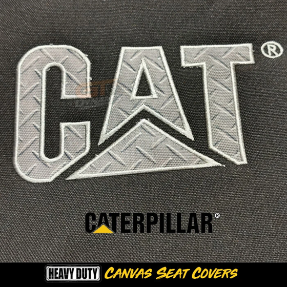 Official CAT Caterpillar HD Poly Canvas Seat Covers MITSUBISHI TRITON MN GL-R GLX GLX-R DUAL CAB 8/2009-11/2012