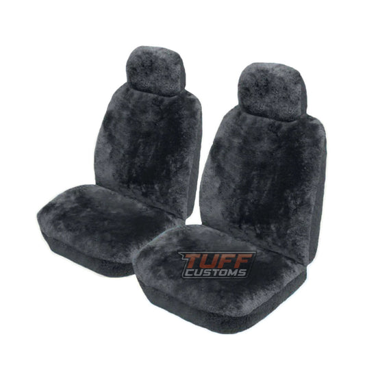 CHARCOAL Custom KAKADU Sheepskin Seat Covers Ford Ranger PX2 PX3 XL XLT SPORT FX4 WILDTRACK 2015-2022