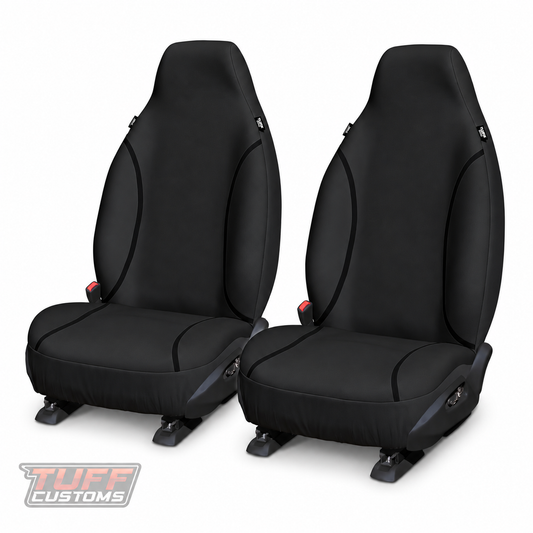Tradies Canvas Black Seat Covers Front ISUZU DMAX TF SX SINGLE CAB 7/2020-2026