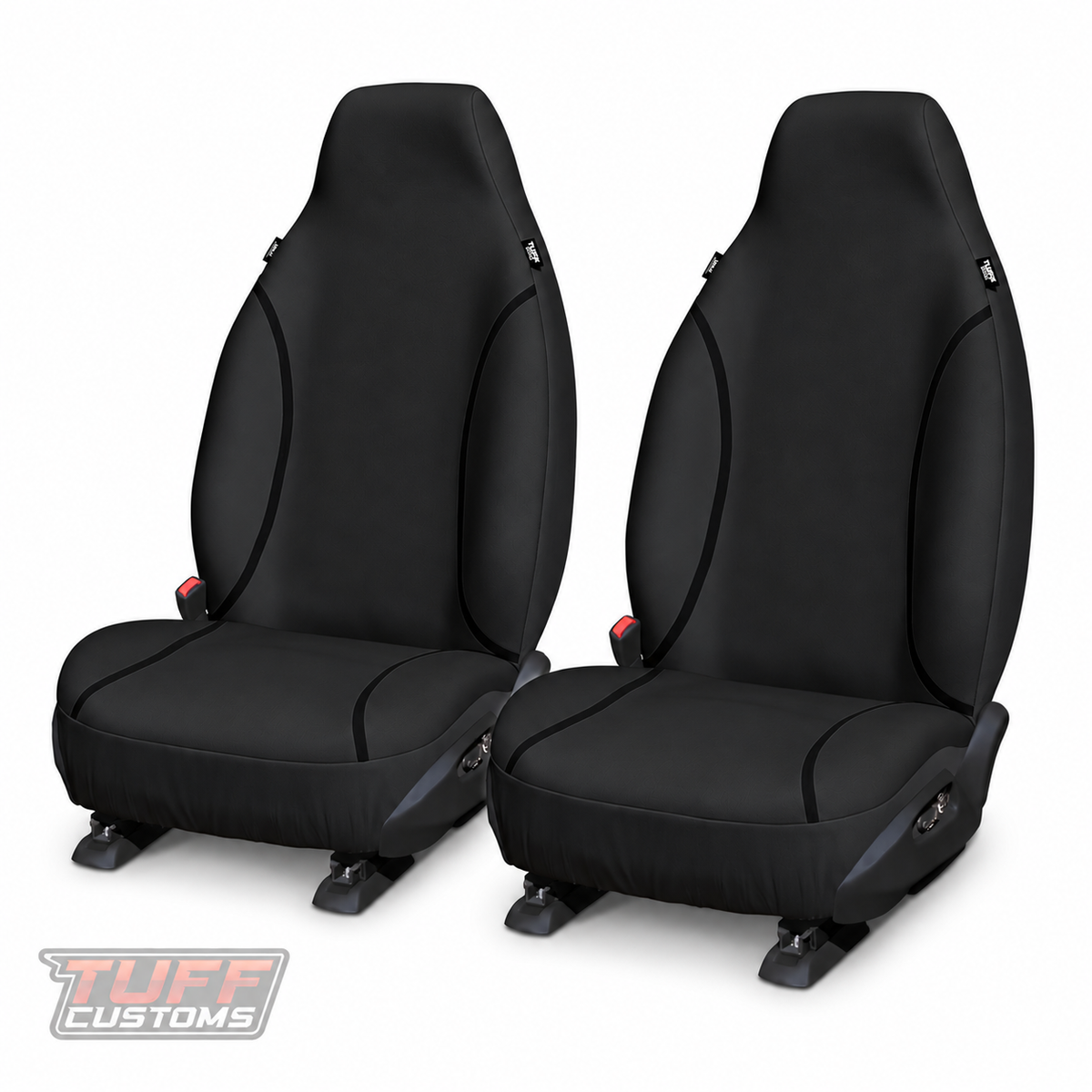 Tradies Canvas Black Seat Covers Front For TOYOTA HILUX WORKMATE SR SINGLE CAB BUCKET SEATS 10/2015-2026