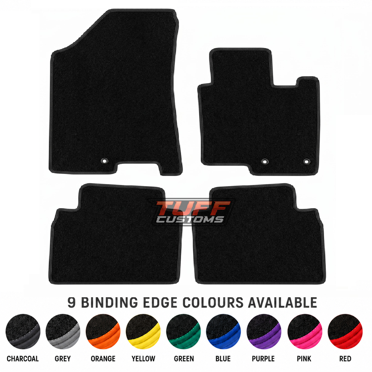 Custom Made  Floor Mats Black 4pc MITSUBISHI CHALLENGER PA MY03-06 7/2002-2006 w/ 9 Binding Colour