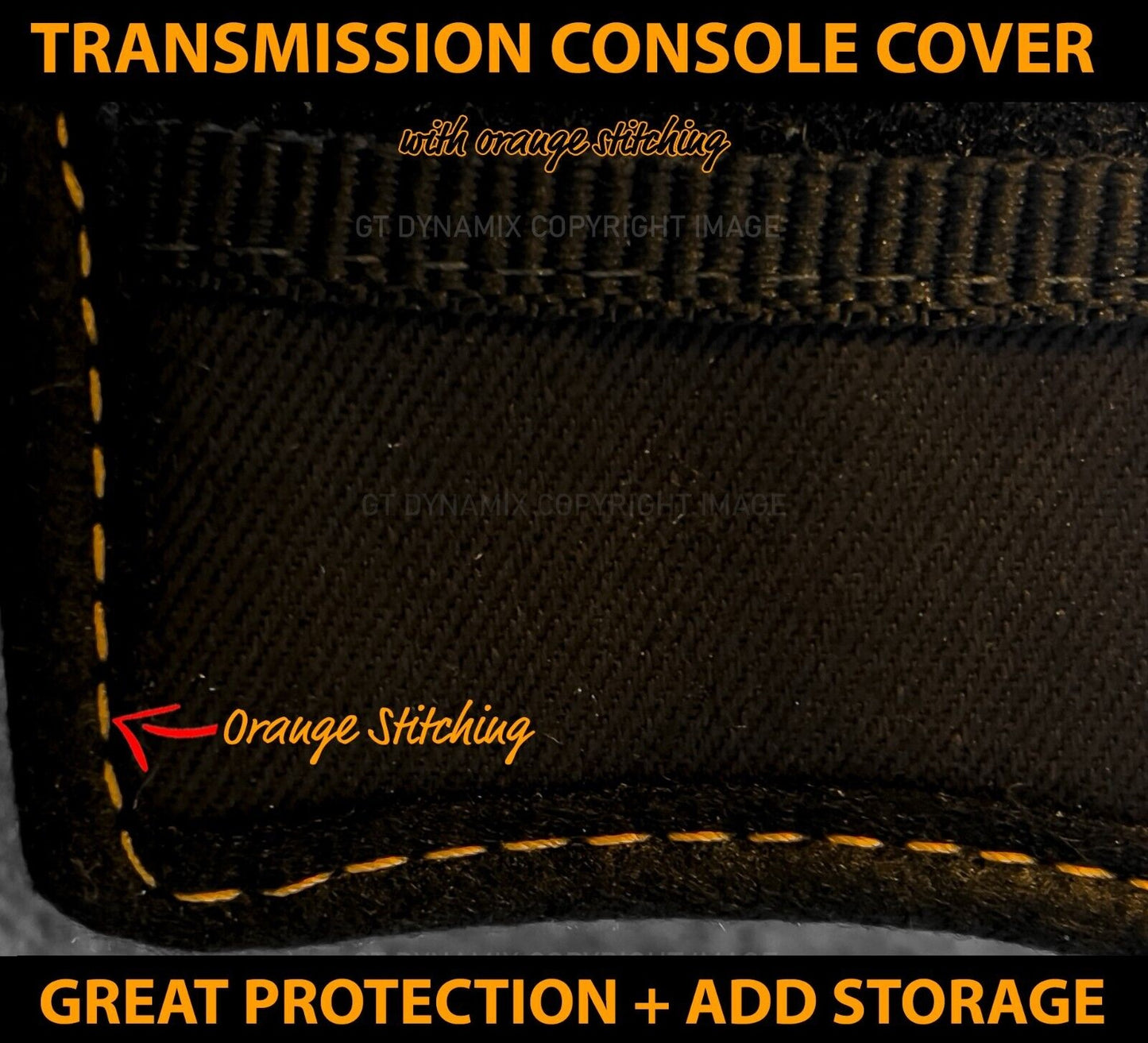 Shevron Transmission Console Cover + Orange Stitching For Mitsubishi Triton MV GSR 4WD only 12/2023-2024