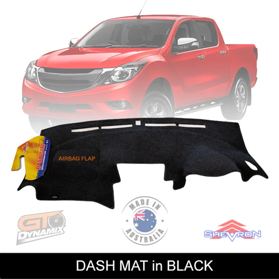 TUFF Customs S1 Neoprene Seat Covers + Shevron Dash Mat DM1246 For Mazda BT-50 UR XT XTR BT50 2015-2020