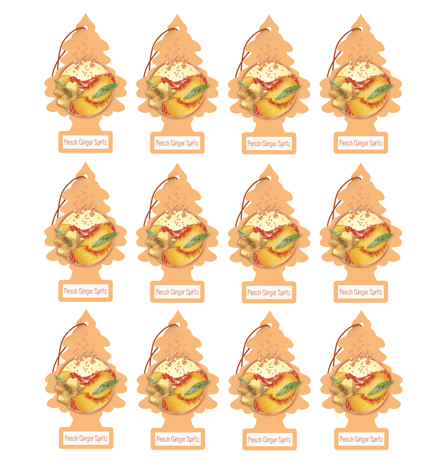 Little Trees Air Freshener Peach Ginger Spritz (Pack of 12) 17344