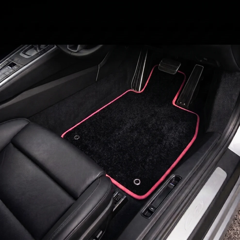 Custom Made  Floor Mats Black 2pc BMW X3 F25 3/2011-8/2017 w/ 9 Binding Colour