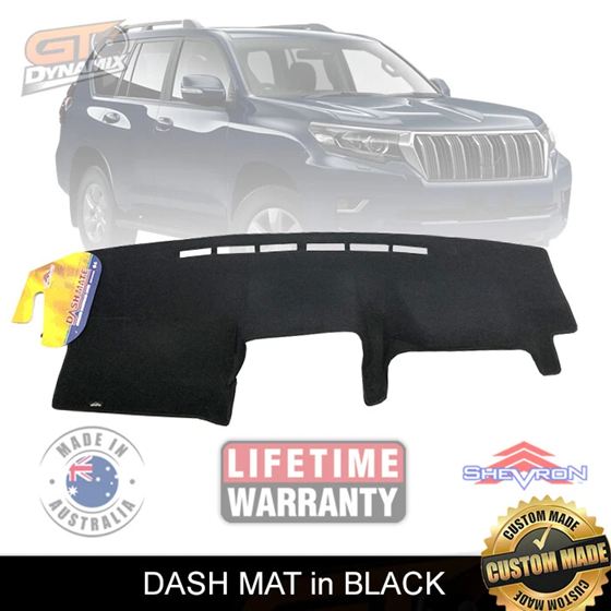 TUFF Customs 2 Rows Neoprene Seat Covers + Shevron Dash Mat DM1509 For Toyota Prado 150 GX GXL VX 2021-2024