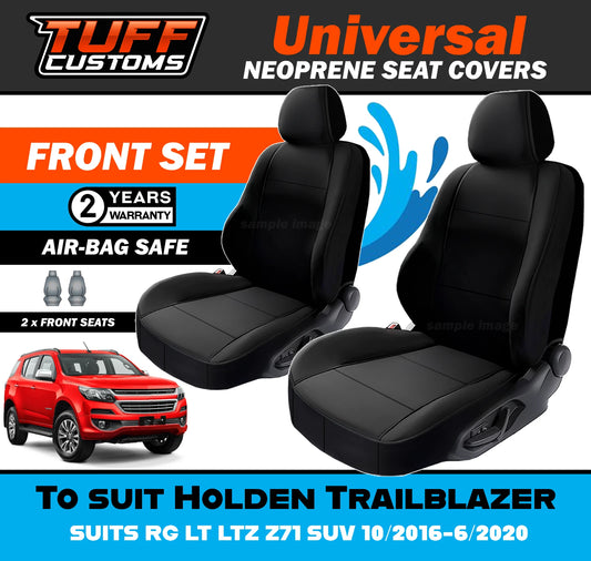 TUFF Customs Universal Neoprene Seat Covers Holden Trailblazer RG LT LTZ Z71 SUV 10/2016-6/2020