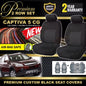 Premium Seat Covers 2 Rows Black For HOLDEN CAPTIVA 5 CG MAXX SX 9/2006-1/2009