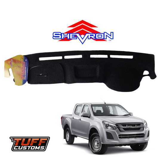 Shevron Black Dash Mat For Isuzu D-Max ES SX w/ Coin Tray 6/2012-6/2020 DM1314