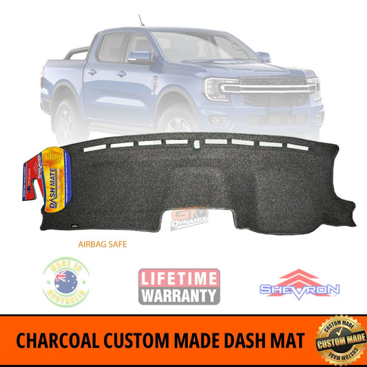 Shevron Charcoal Dash Mat For Ford Ranger XL XLS XLT Sport 5/2022-2024 DM1650