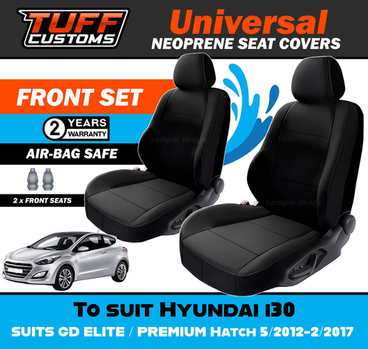 TUFF Customs Universal Neoprene Seat Covers Hyundai i30 GD ELITE PREMIUM Hatch 5/2012-2/2017