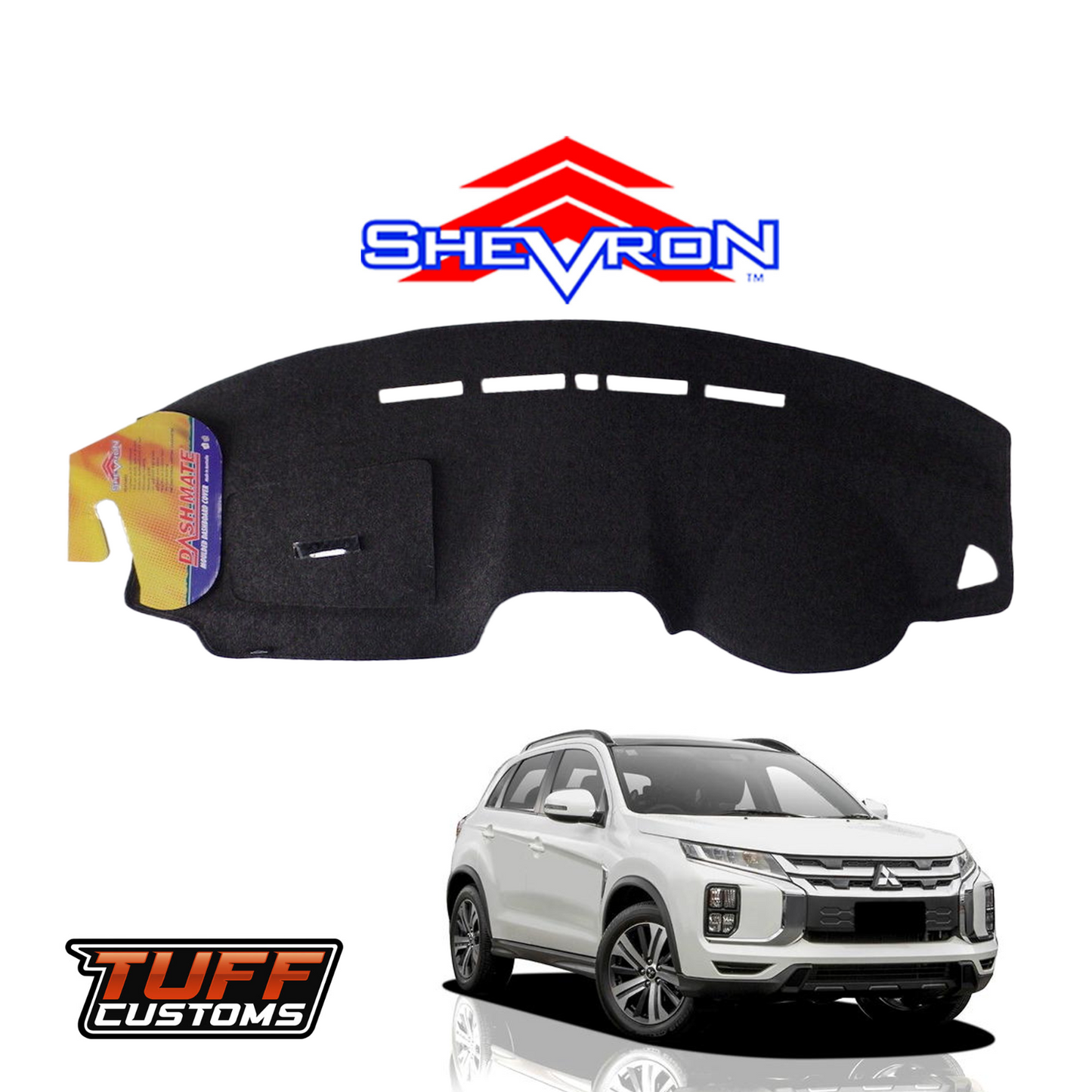 Shevron Black Dash Mat For Mitsubishi ASX XA XB XC XD 6/2010-2025 DM1193