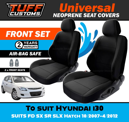 TUFF Customs Universal Neoprene Seat Covers Hyundai i30 FD SX SR SLX Hatch 10/2007-4/2012