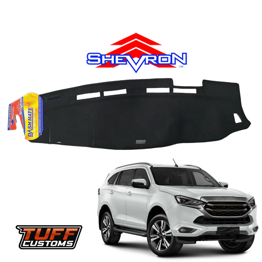 Shevron Black Dash Mat For Isuzu MU-X LS M LS T LS U w/ Hazard Light Cutout 6/2021-2024 DM1622