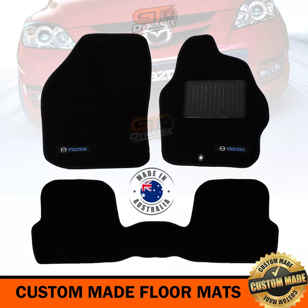 Custom Made Floor Mats 2 Rows MAZDA 3 BK SP23 Hatch Sedan 2004-2008 BLACK