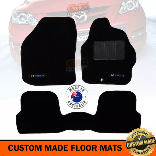 Custom Made Floor Mats 2 Rows MAZDA 3 BK SP23 Hatch Sedan 2004-2008 BLACK