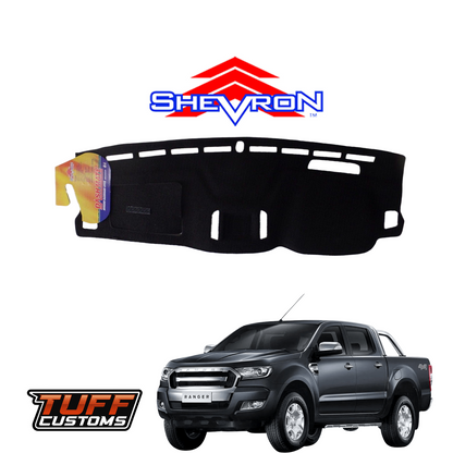 Shevron Black Dash Mat For Ford Ranger PX2 PX3 XLT With Tech pack w/ Coin Tray Tech Pack 6/2015-4/2022 DM1402