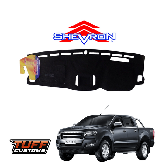 Shevron Black Dash Mat For Ford Ranger PX2 PX3 XLT With Tech pack w/ Coin Tray Tech Pack 6/2015-4/2022 DM1402