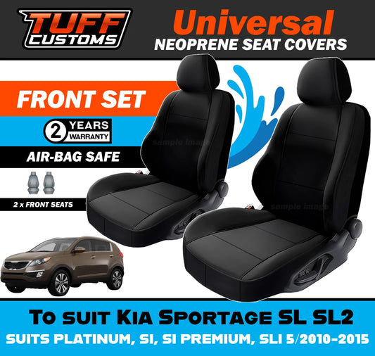 TUFF Customs Universal Neoprene Seat Covers Kia Sportage SL SL2 PLATINUM SI SI PREMIUM SLI 5/2010-2015