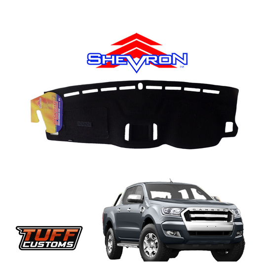 Shevron Black Dash Mat For Ford Ranger PX2 PX3 XL XL XLS XLT w/ Centre Coin Tray 6/2015-4/2022 DM1405