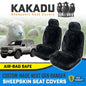 BLACK Custom KAKADU Sheepskin Seat Covers for Toyota Landcruiser Prado 250 Series GXL GX VX 8/2024-2025