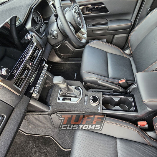 Shevron Transmission Console Cover + Orange Stitching For Mitsubishi Triton MV GSR 4WD only 12/2023-2024