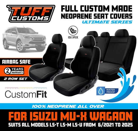 Tuff Customs Neoprene Seat Covers 2 Rows For Isuzu MU-X LS-U LS-M LS-T MUX 7/2021-24