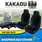 BLACK Custom KAKADU Sheepskin Seat Covers for Toyota Landcruiser 300 Series GX GXL VX 7/2021-2025