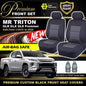 Premium Seat Covers Front Black For Mitsubishi Triton MQ MR GLX GLS Exceed 2015-2023