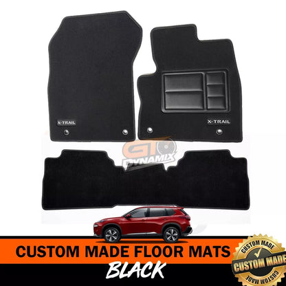 Custom Made Floor Mats 2 Rows For Nissan X-Trail ST T33 Ti Ti-L ST-L 8/2022-2024 Black