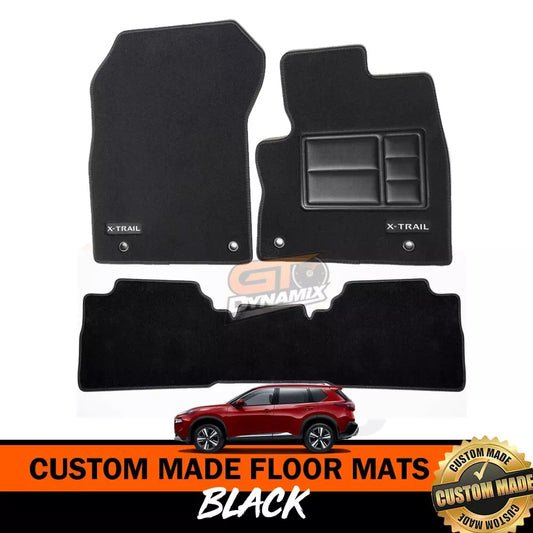 Custom Made Floor Mats 2 Rows For Nissan X-Trail ST T33 Ti Ti-L ST-L 8/2022-2024 Black