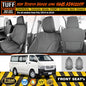 TUFF HD TRADE Canvas Seat Covers Front For Toyota Hiace KDH201R 2/2014-2019 CHARCOAL